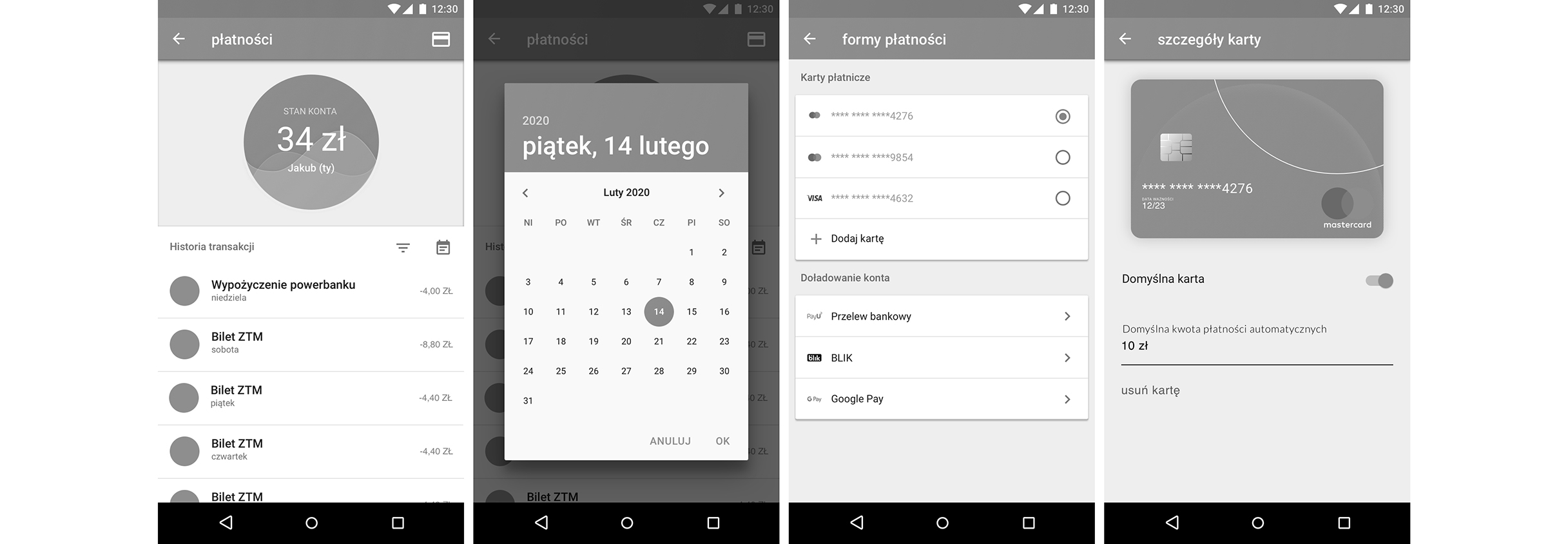 Prototyp mid-fidelity: płatności